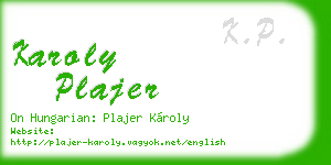 karoly plajer business card