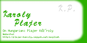 karoly plajer business card